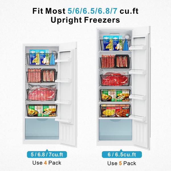 Imagem de Organizador de armazenamento para freezer iSpecle, pacote com 5 unidades, para 150 a 200 litros, preto