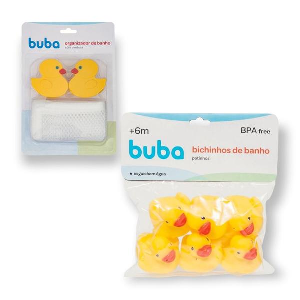 Imagem de Organizador de banho infantil bebe guardar brinquedos com ventosa e patinhos divertidos buba