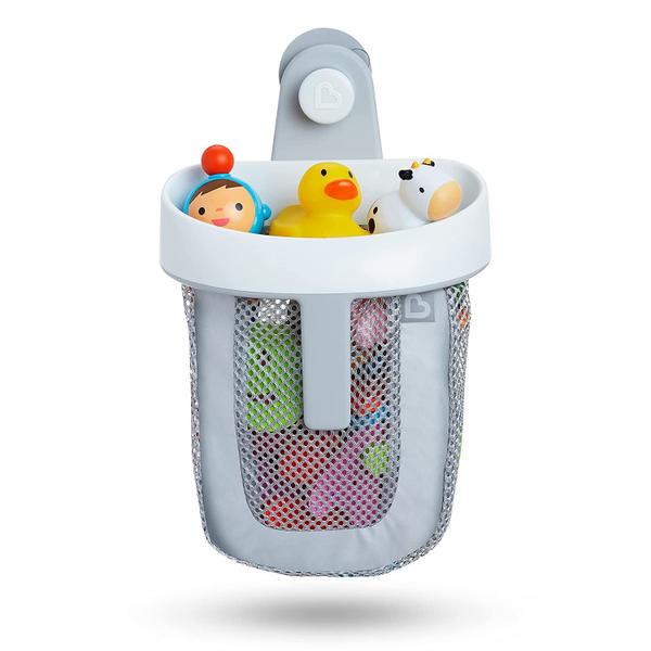 Imagem de Organizador de Banho para Brinquedos Penduráveis com Secagem Rápida - Cinza