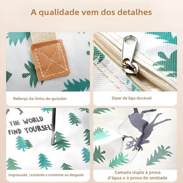 Imagem de Organizador de Bolsa para Roupas - Dobrável, Grande Capacidade e Alça Reforçada