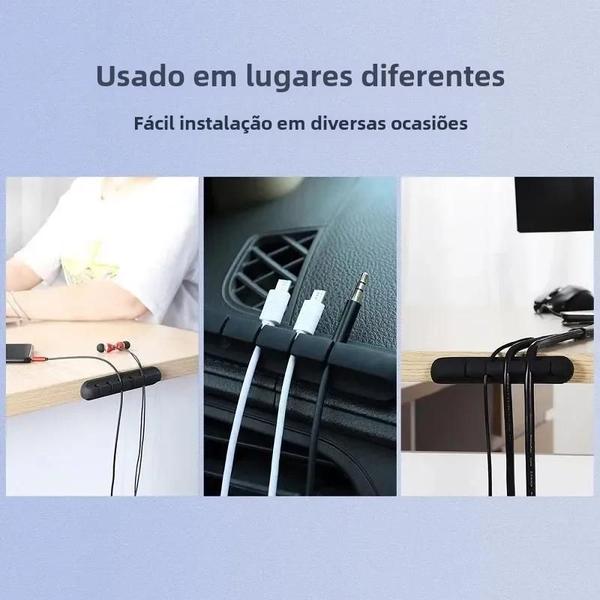 Imagem de Organizador de Cabos USB de Silicone - Suporte para Fios e Gerenciamento de Cabos