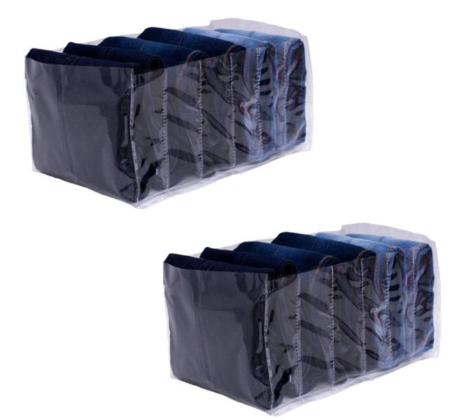 Organizador de Calça Jeans Transparente Kit com 2 Peças - Kit Vb Home Imagem de Organizador de Calça Jeans Transparente Kit com 2 Peças