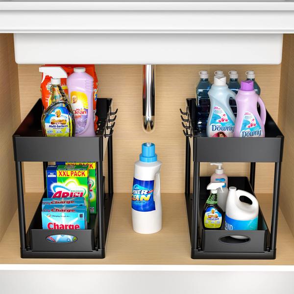 Imagem de Organizador de cestos Under Sliding Cabinet PUILUO 2 Tier Black