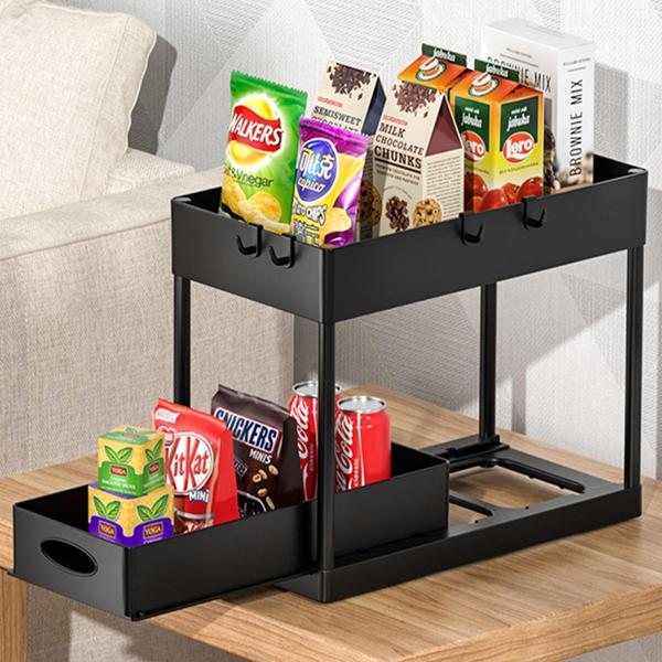 Imagem de Organizador de cestos Under Sliding Cabinet PUILUO 2 Tier Black