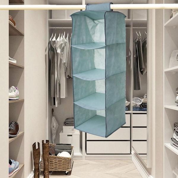 Imagem de Organizador de Closet para pendurar com 4 prateleiras - 30x30x84cm