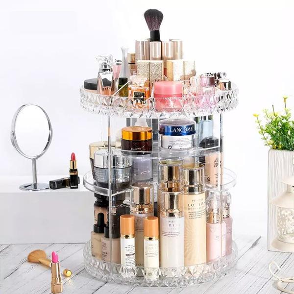 Organizador De Cosmético Maquiagem Acrílico Giratório 360º G - Totestore Imagem de Organizador De Cosmético Maquiagem Acrílico Giratório 360º G