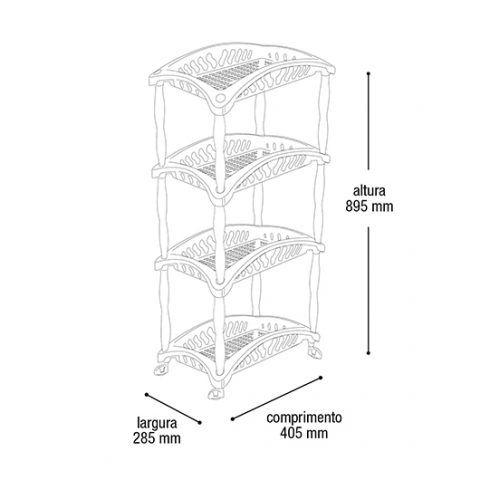 Organizador de Cozinha Fruteira Vertical Quádruplo Telado - Arqplast Imagem de Organizador de Cozinha Fruteira Vertical Quádruplo Telado
