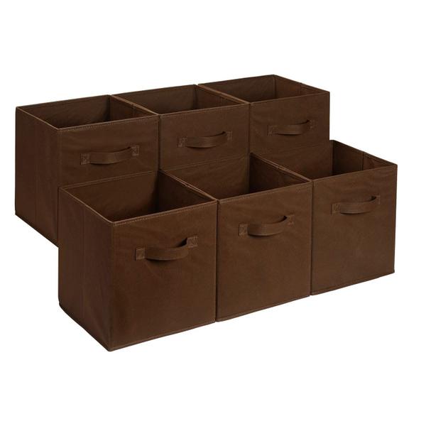 Imagem de Organizador de cubos de armazenamento Amazon Basics Brown 33x33x33cm - 6 Pa