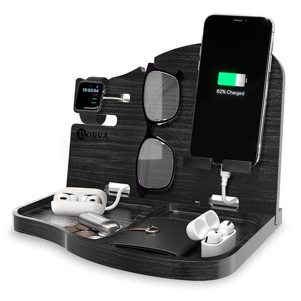 Imagem de Organizador de docking station BarVa Wood para quarto masculino