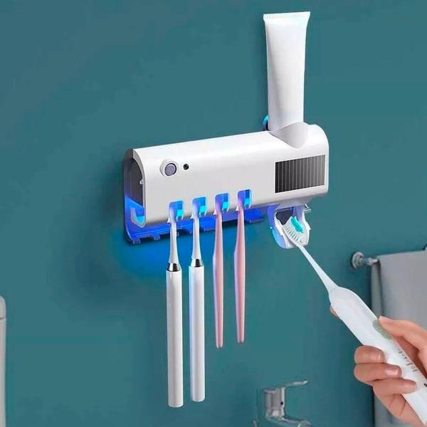 Imagem de Organizador de Escovas de Dentes e Creme Dental com Fixação na Parede Ideal para Higiene