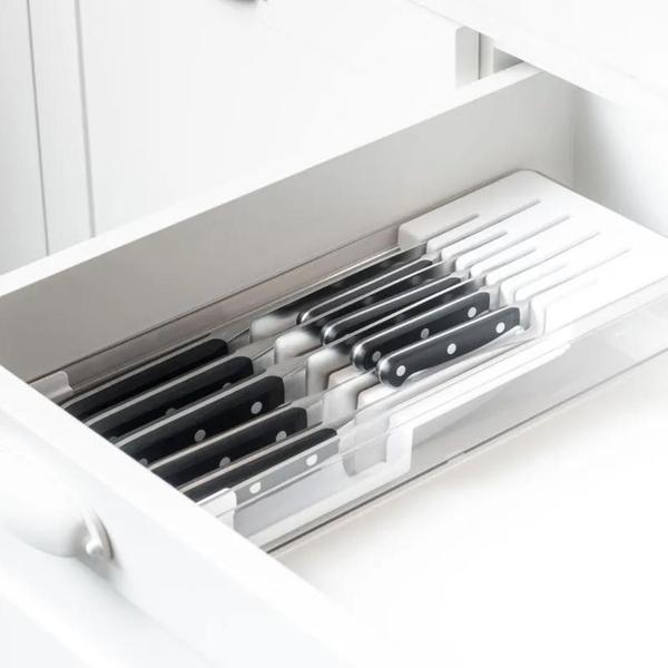 Imagem de Organizador De Facas Clear 37x15cm Branco - Ou