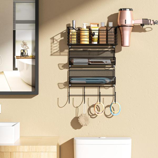 Imagem de Organizador de ferramentas para cabelo VITVITI Metal Wall Mount com prateleira de 3 camadas