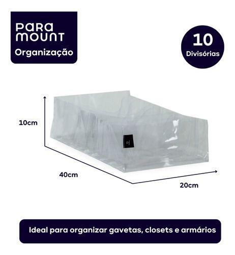 Imagem de Organizador De Gaveta 10 Divisórias Transparente P/ Camiseta