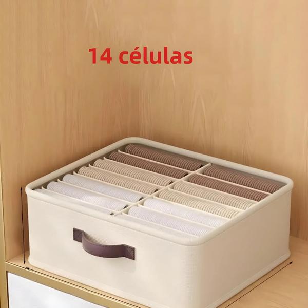 Imagem de Organizador de Gaveta para Roupas - Caixa de Armazenamento com Placa PP para Calças, Suéteres e Jeans