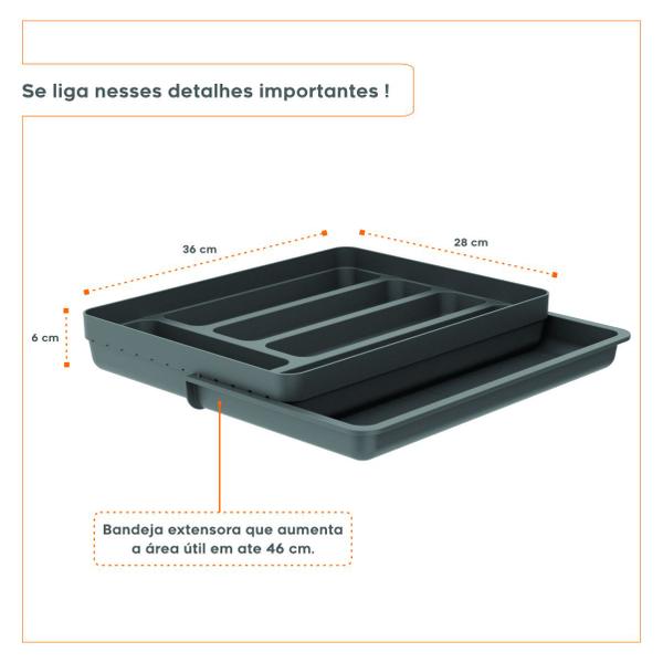 Imagem de Organizador de gaveta porta talheres utensílios expansível