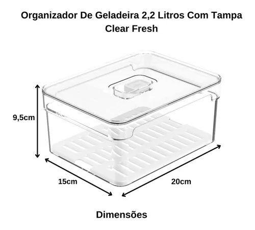 Imagem de Organizador De Geladeira 2,2 Litros Com Cesto Clear Fresh Ou