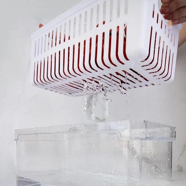 Imagem de Organizador De Geladeira Com Cesto Clear Fresh 30 x 15 x 13cm - OU