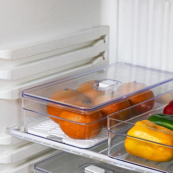 Imagem de Organizador De Geladeira Multiuso Cozinha Armário C/ Tampa Respiradouro Protetor Para Alimentos 3,6l