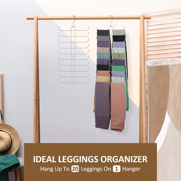 Imagem de Organizador de legging ZEDODIER Closet Hanging, pacote com 2 unidades prateadas