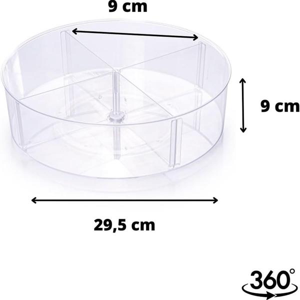 Imagem de Organizador de Maquiagem com Divisórias Redondo Giratório Paramount