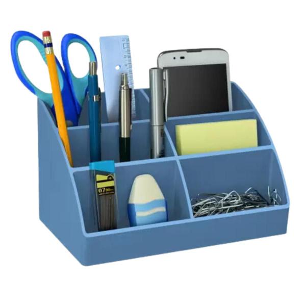 Imagem de Organizador de mesa easy com 6 divisórias azul acrimet