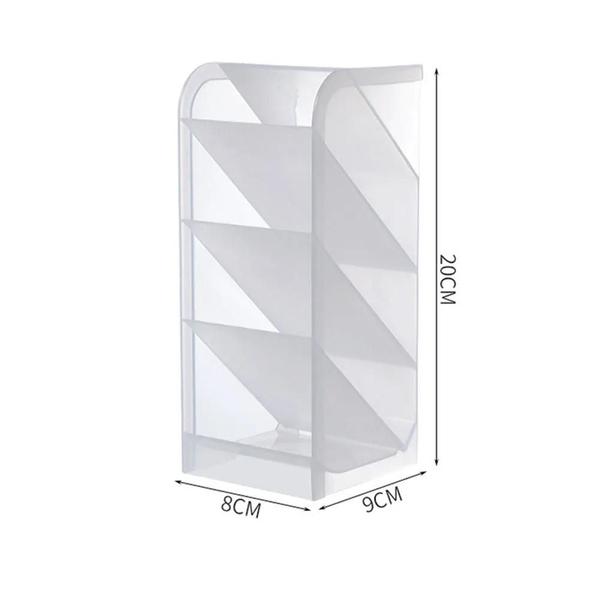 Imagem de Organizador de Mesa Escritório Rack de Armazenamento de Acessórios Canetas Lápis Com 4 Divisórias Para Organização de Casa Escritório Fininho