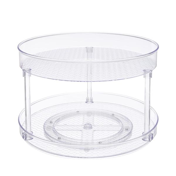 Imagem de Organizador de mesa giratória Lazy Susan Amazon Basics 2 níveis Clear