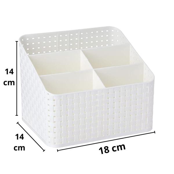 Imagem de Organizador de Mesa Maquiagem Multiuso Com Divisórias Porta Lápis Escritório -  by Bsmix