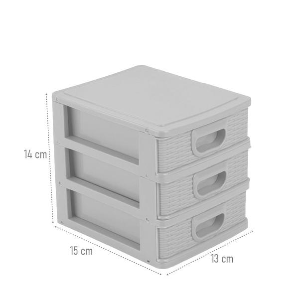 Imagem de Organizador De Mesa P/ Escritório Micro 3 Gavetas Compacto