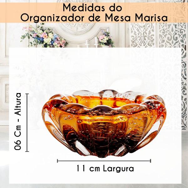 Imagem de Organizador de Mesa - Porta Clips Decorativo Cachepot - Teo em Murano Âmbar Fumê