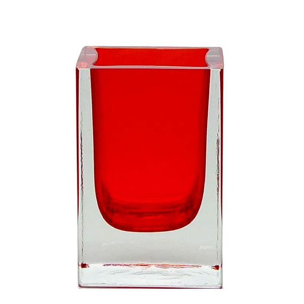 Imagem de Organizador de Mesa Porta-Lápis em Cristal Murano Vermelho - Cristais Cadoro