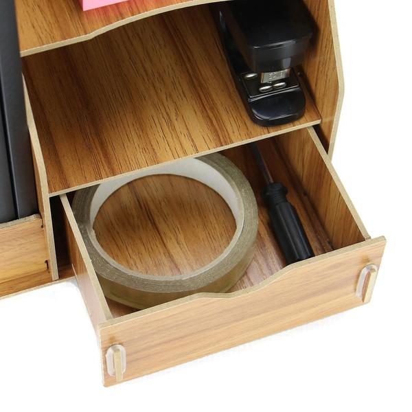 Imagem de Organizador de mesa Pukkr Wooden para papelaria e documentos