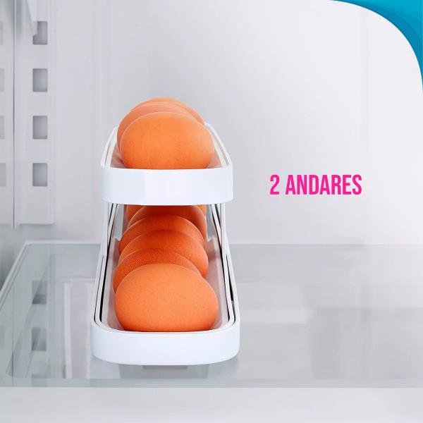 Imagem de Organizador de Ovos Rolantes Para Geladeira Design Ideal Para Armazenar Ovos e Manter a Qualidade