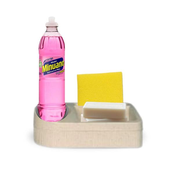 Organizador De Pia Com Suporte Porta Esponja Detergente e Sabão - Micromax Imagem de Organizador De Pia Com Suporte Porta Esponja Detergente e Sabão