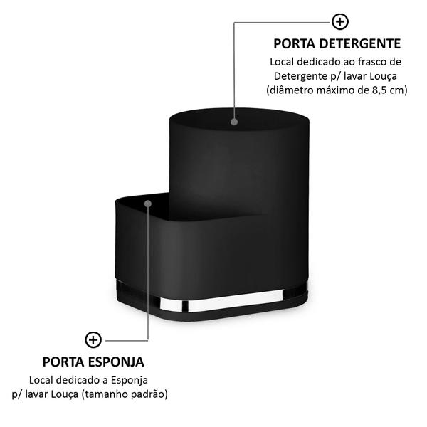 Organizador De Pia Cozinha Porta Detergente E Esponja Preto - Future Imagem de Organizador De Pia Cozinha Porta Detergente E Esponja Preto