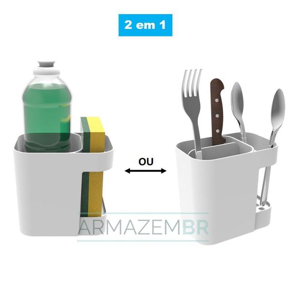 Imagem de Organizador De Pia Porta Detergente Bucha Ou Suporte Talheres Cozinha - Soprano