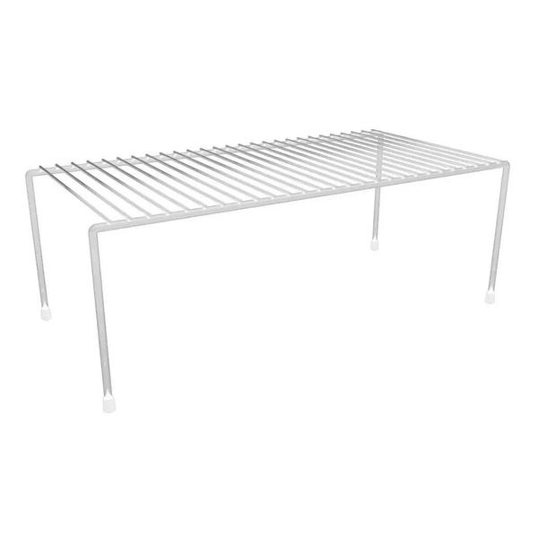 Imagem de Organizador De Prateleira Essence Grande Pra Cozinha 42Cm 100% Aço Dicarlo OR0045 Branco