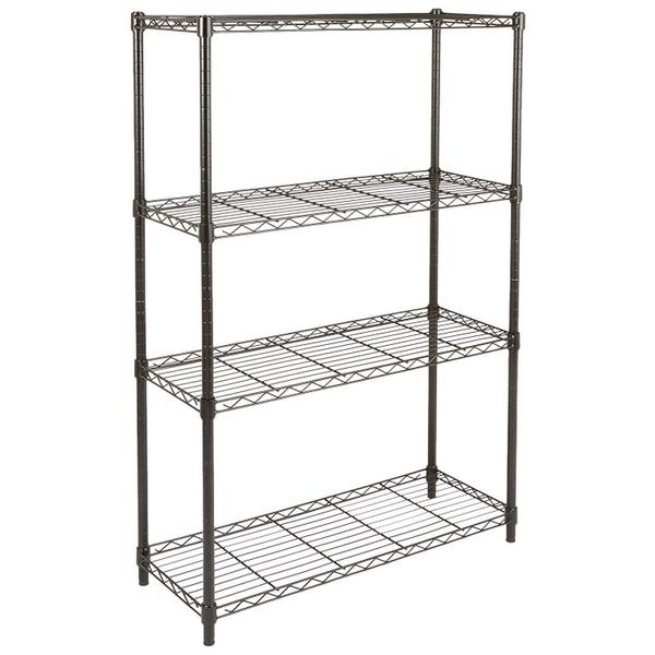 Imagem de Organizador de prateleiras de armazenamento Amazon Basics 4-Shelf Black