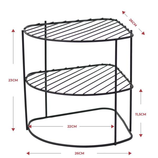 Imagem de Organizador de Pratos Prateleira para Armário Preto Fosco