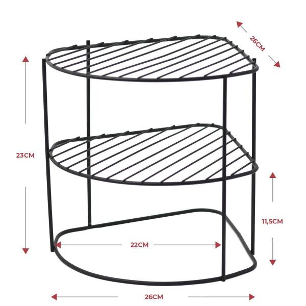 Imagem de Organizador De Pratos Prateleira Para Armário Preto Fosco