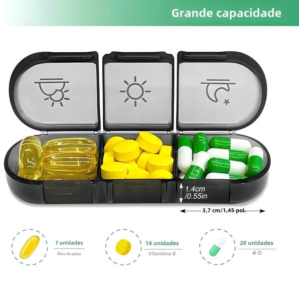 Organizador de Remédios Portátil para 7 Dias - Grande Capacidade para Viagens Imagem de Organizador de Remédios Portátil para 7 Dias - Grande Capacidade para Viagens