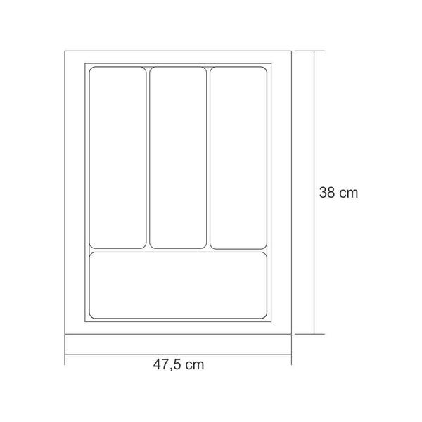 Imagem de Organizador De Talheres 10177 para Gavetas De Cozinha - Branco - 380mm x 475mm