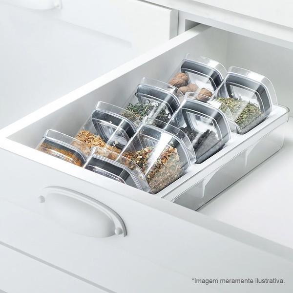 Imagem de Organizador de Temperos Clear 9 pçs Branco COB1400BCF - Ou