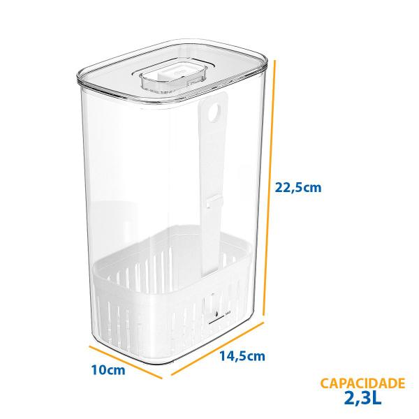 Imagem de Organizador de Temperos Frescos Cozinha Geladeira Clear Fresh com Cesto 2,3L - OU