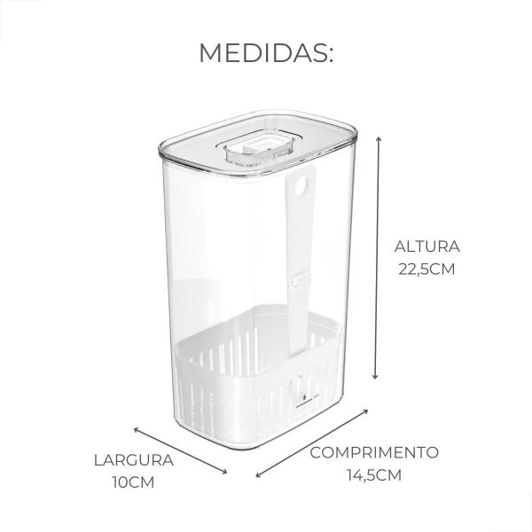 Imagem de Organizador de Temperos Geladeira Clear Fresh 2,3L Ou