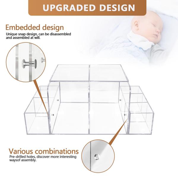 Imagem de Organizador de trocador de fraldas para bebês Diaper Caddy GILPWA em acrílico