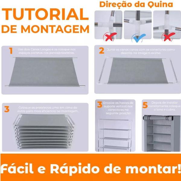 Imagem de Organizador Desmontável Sapateira Calçado Compacto 4 Andares