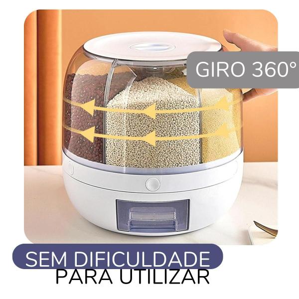 Imagem de Organizador Dispenser Porta Grãos Alimentos  Giratório 360