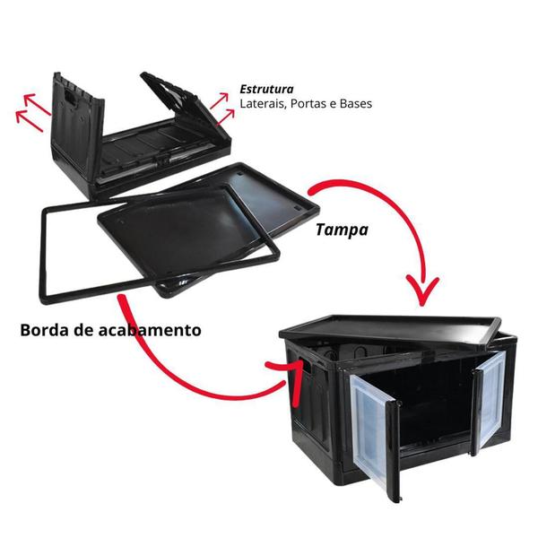 Imagem de Organizador Dobrável Porta Dupla Multiuso 75l Desmontável - arqplast