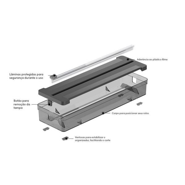 Imagem de Organizador e cortador de rolos duplo Ou Clear Gavetas